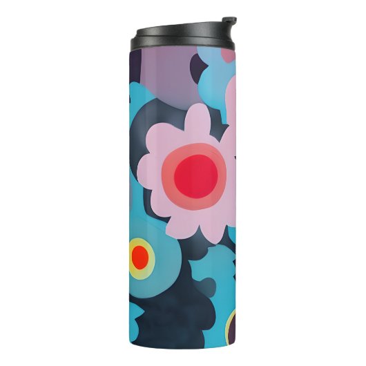 Retromod bloemen thermosbeker (Gedraaid links)