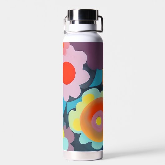 Retromod bloemen waterfles (Achterkant)