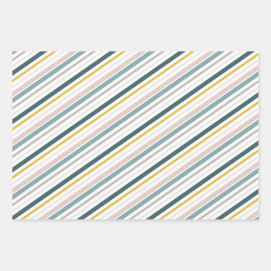 RetroMod Patterns Aqua Teal Blue Blush Pink Yellow Inpakpapier Vel (Voorkant)