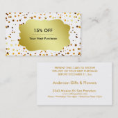 Retromodel Patroon Gold Emblem Gold Glitter Visitekaartje (Voorkant / Achterkant)