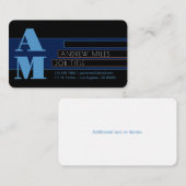 Retromodern monogram en bewerkbare vormen en kleur informatiekaartje (Voorkant / Achterkant)