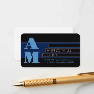 Retromodern monogram en bewerkbare vormen en kleur informatiekaartje