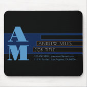 Retromodern monogram en bewerkbare vormen en kleur muismat (Voorkant)