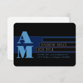 Retromodern monogram en bewerkbare vormen en kleur notitiekaartje (Voorkant / Achterkant)