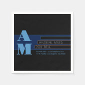 Retromodern monogram en bewerkbare vormen en kleur servet (Voorkant)