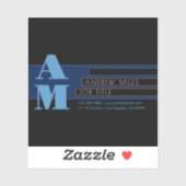 Retromodern monogram en bewerkbare vormen en kleur sticker (Vel)