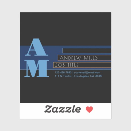 Retromodern monogram en bewerkbare vormen en kleur sticker (Vel)