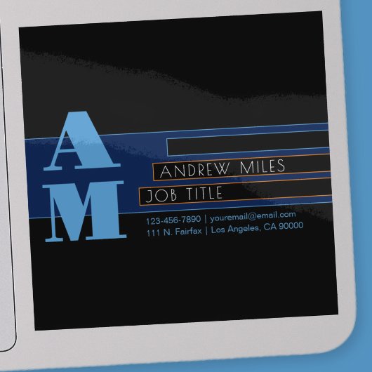 Retromodern monogram en bewerkbare vormen en kleur sticker