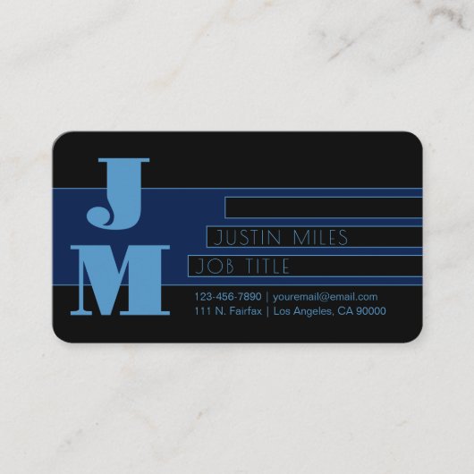 Retromodern monogram en bewerkbare vormen en kleur visitekaartje (Voorkant)