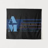 Retromodern monogram en bewerkbare vormen en kleur wandkleed (Voorkant (horizontaal))