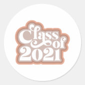 Retromoderne klasse 2021 ronde sticker (Voorkant)