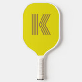 Retromonogram geel pickleball paddle (Achterkant)