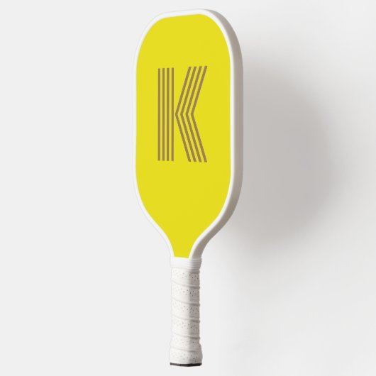 Retromonogram geel pickleball paddle (Links)
