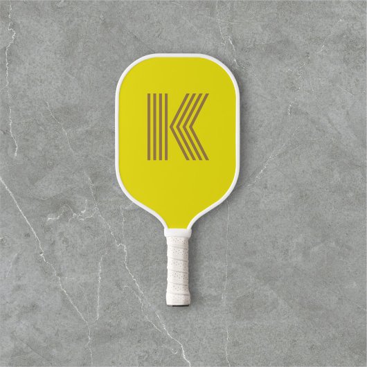 Retromonogram geel pickleball paddle