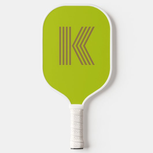 Retromonogram groen pickleball paddle (Voorkant)
