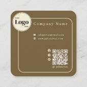Retromonogram metallisch gouden vierkant Visitekaa Vierkante Visitekaartje (Achterkant)