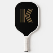 Retromonogram zwart pickleball paddle (Achterkant)
