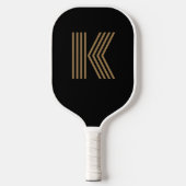 Retromonogram zwart pickleball paddle (Voorkant)