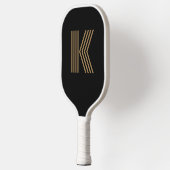 Retromonogram zwart pickleball paddle (Links)
