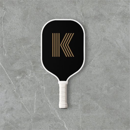 Retromonogram zwart pickleball paddle