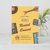 Retromuziek recital kaart (Staand voorkant)