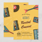 Retromuziek recital kaart (Voorkant / Achterkant)