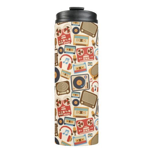 Retromuziekelement Thermosbeker (Voorkant)