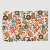 Retromuziekelementen Golfhanddoek (Horizontaal)
