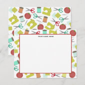 Retronaaigarens met platte gordel notitiekaartje (Voorkant / Achterkant)