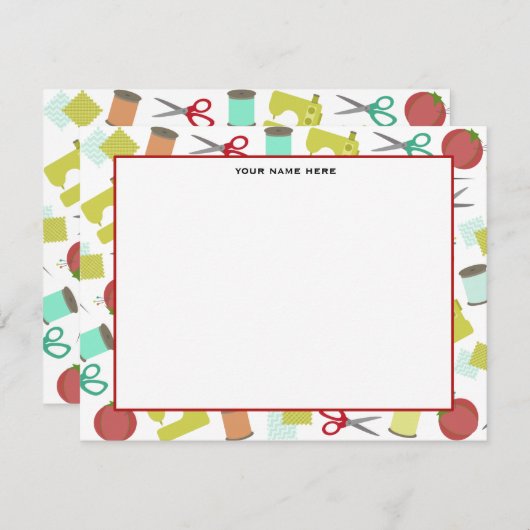 Retronaaigarens met platte gordel notitiekaartje (Voorkant / Achterkant)