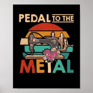 Retronaailiefde voor naaiwerk Pedal Poster