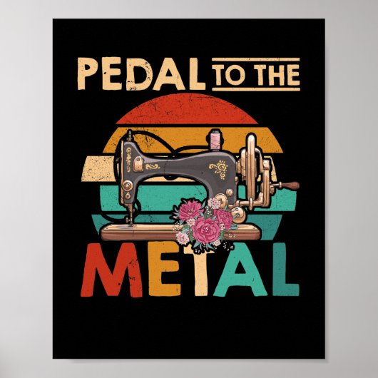 Retronaailiefde voor naaiwerk Pedal Poster (Voorkant)