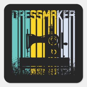 Retronaaimachine Vierkante Sticker