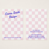 Retronaam lichtroze witte dammen oorbel kaart (Voorkant /achterkant)