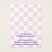 Retronaam lichtroze witte dammen oorbel kaart (Achterkant)