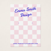 Retronaam lichtroze witte dammen oorbel kaart (Voorkant)