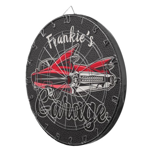 RetroNAAM Red Caddy  klassieke caradie Dartbord (Voorkant Rechts)