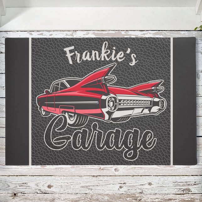 RetroNAAM Red Caddy  klassieke caradie Deurmat (Creator heeft geüpload)