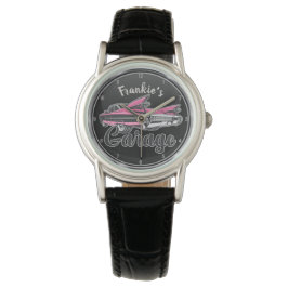 RetroNAAM Roze Caddy Klassieke autoveroudering Horloge