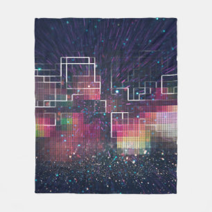 Retroneonlichten en een naadloos geometrisch patro fleece deken