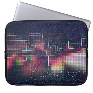 Retroneonlichten en een naadloos geometrisch patro laptop sleeve