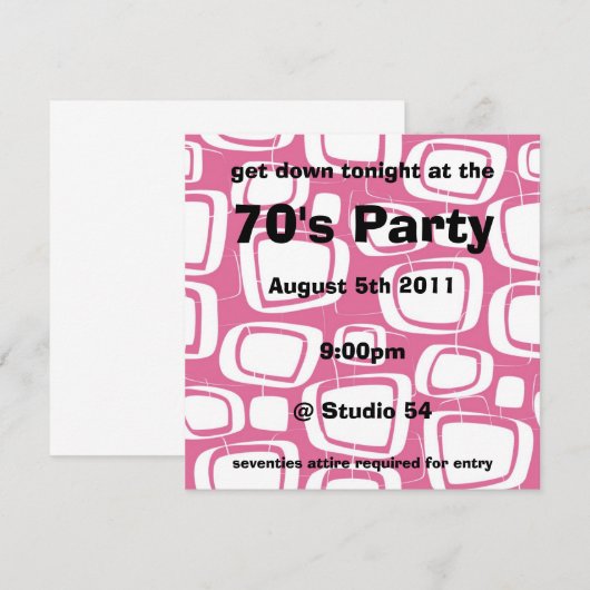 Retronodiging (roze) kaart (Voorkant / Achterkant)