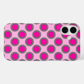 Retroomcirkelvormige stippen, fuchsie, grijs en ro Case-Mate iPhone case (Achterkant (horizontaal))