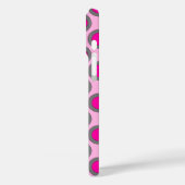 Retroomcirkelvormige stippen, fuchsie, grijs en ro Case-Mate iPhone case (Achterkant / Links)