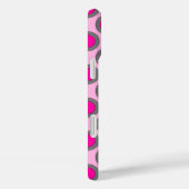 Retroomcirkelvormige stippen, fuchsie, grijs en ro Case-Mate iPhone case (Achterkant / Rechts)