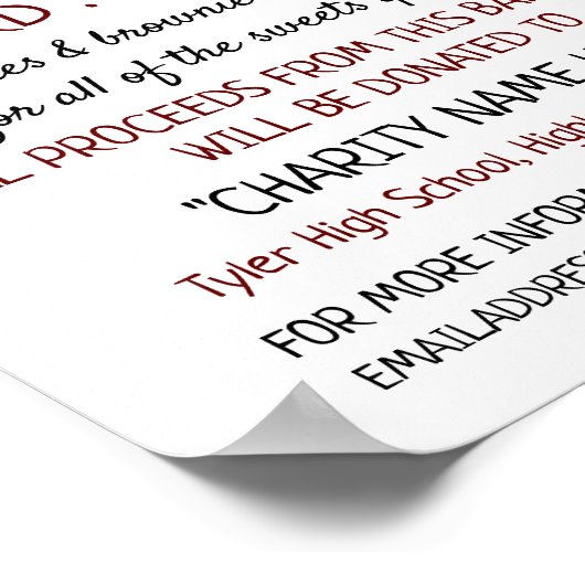 Retroontwerp, Charity Bake Sale Event Adverteren Poster (Hoek)