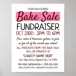 Retroontwerp, Charity Bake Sale Event Adverteren Poster