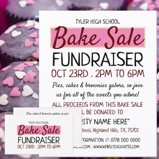 Retroontwerp, Charity Bake Sale Event Adverteren Visitekaartje