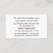 Retroontwerp, Charity Bake Sale Event Adverteren Visitekaartje (Achterkant)