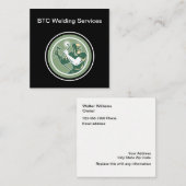 Retroontwerp laserservices vierkante visitekaartje (Voorkant / Achterkant)